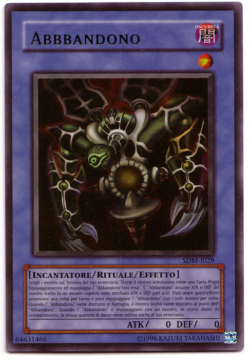 yu gi oh abbandono