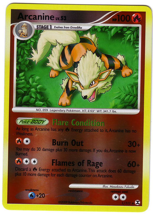 Carta pokemon arcanine