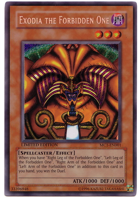 Ebay carta yu gi oh exodia
