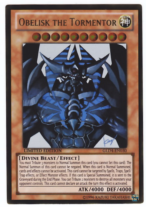 Valore carta yu gi oh obelisk il tormentatore
