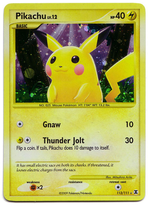 Carta pokemon pikachu