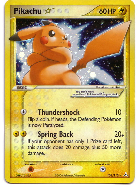 Carta pokemon pikachu
